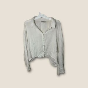 ASOS Gauze Button Down Long Sleeve Top